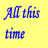 Yellow background with blue text reading 'All this time So much for my You were pretending Happy Ending' in four