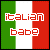 A 2x2 contact sheet of three animated frames showing a pixelated Italian flag background with the text "italian babe" in different color combinations across each frame.