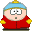 Pixelated character in red coat and blue hat with yellow trim, static pose across showing subtle facial expression changes
