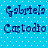 Blue background with white dots displays four identical text pairs in dark blue serif font: 'Gabriela' above 'Castoldo' in two