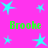 Bright pink background with scattered cyan stars and green text reading "Brooke" in four positions.