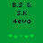 Green background with black pixelated text reading 'B.S & S.K 4eva' and five green heart symbols below, showing animation where hearts shift position.