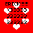Red background with white hearts and black text reading 'ERICK!!!!!' followed by '(33333' and three lines of '33333'.