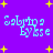 Purple background with yellow starbursts and light blue text reading "Sabrina Byse" in pixelated font, arranged in a of four identical sections