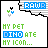 A 4-frame animated contact sheet showing a pixel art buddy icon with changing stick figure elements and consistent text layout.