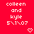 Red background displays repeated text 'colleen and kyle 5\1\07' with heart and arrow symbols changing across frames.