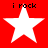 Red background with four white stars and "i rock" text above each star, arranged in a pattern