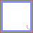Animated sequence of pink dotted lines forming a heart, star, and text on a white background with blue and pink borders.