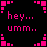 Pixelated pink text on black background with gray transparency area, forming a question about relationship status in retro digital style.