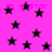 A static image with a bright pink background filled with black stars and repeated pink text "im a star" in a pixelated font.