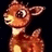 A pixelated reindeer with a brown and white coat stands against a black background, next to green text on a red background reading "I Saw Rudolph's Nose. And it Glows!".