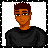 Pixel art contact sheet showing a character with brown hair and black shirt alongside blue text phrases "I KNOW I" and "LOOK GOOD" on white backgrounds, arranged in 2x2 grid layout.