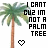 Two pixelated palm trees with text and heart symbols; one version shows green text while the other uses black text.
