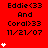 Red background displays repeated text "Eddie<33 And Coral>33 11/21/07" with white star icons appearing in increasing quantities per