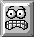 Pixelated gray square icons with white borders display various mouth expressions while maintaining consistent eye shapes across a
