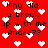Red background with repeated black text 'why did u break up with me. Andre??' and white pixelated hearts scattered across the image.