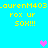 Yellow text and pixel hearts on a bright blue background with repeated phrases.
