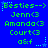 Blue background with green pixelated text listing names and symbols in a pattern, featuring repeated 'Besties-->' and 'a&f' elements