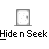 Animated contact sheet showing 18 frames of a Hide n Seek game icon with stick figures, doors, and time progression text.