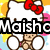 Hello Kitty character with red bow and brown paws, holding a teddy bear, against a colorful pixelated background with text overlays.