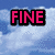 Pixelated text in various colors on a cloudy sky background, arranged in six with distinct phrases