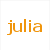 Six distinct color variations of the lowercase text 'julia' displayed in a on white backgrounds