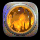 Animated circular icon with metallic border showing sequential fire effects in orange and yellow tones against dark background.