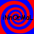 Four identical red and blue spiral patterns arranged in a with black text reading 'iNnOrMaL' overlaid on each spiral