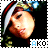 A pixelated image of a person wearing a white and red headband with blue accents, showing three distinct head positions across observations.