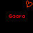 Red pixelated text and symbols on a black background, featuring two 'Goora' labels and a heart-shaped icon above them.