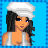 Pixelated icon shows a woman in white sailor-style outfit with blue stripes and NY logo, standing against solid light blue background.