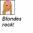 Pixelated cartoon-style icons of two women with blonde and brown hair, each wearing a pink headband and white top, displayed in a with text captions below
