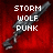 Pixelated sniper rifle with scope on red background, text labels 'STORM WOLF PUNK' and 'ELITE' visible in top sections, 'SNIPER' in bottom section.