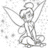 Animated sequence showing a fairy character transitioning from grayscale line art to full color with green wings and dress, then to a pink-background close-up of her face.