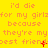 Yellow background with repeated orange text 'i'd die for my girlz because they're my best friend' and red star symbols, static image.