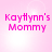 Pink pixelated text 'Kaylynn's Mommy' on a light pink background with subtle white lens flares.