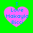 Four identical pink heart-shaped icons with blue text on a green background, each displaying "I Love Makayla Ricci" in pixelated font.