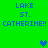 Green background with blue text reading 'LAKE ST. CATHERINE!!' repeated twice, featuring pixelated heart symbols in blue and green.