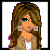A 3x2 contact sheet of pixel art frames showing a cartoon female character with long brown hair, wearing a beige jacket and jeans, in various poses including full-body and partial views.