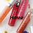 A static image of lip gloss tubes with overlaid text reading "I Have Lip Gloss FETISH" in black pixelated font.