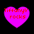 Four identical pink heart-shaped icons with red text "TiffanyV rocks" on a black background, arranged in a