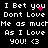 Pixelated text on black background with pink heart and <3 symbol, showing animation of scattered pink pixels around 'you' in repeated phrase.