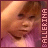repeated pixelated images showing a person with light brown hair and a purple top, with vertical text reading 'GALLERIMA' on the right side