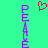 A static image with a bright green background, two vertical purple text spelling 'PEACE', and a red pixelated heart symbol above the center