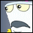 Pixelated cartoon character with yellow eyes and gray mouth, next to text reading 'TEETH ARE FOR GAY PEOPLE.'