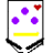12 identical cartoon-style icons featuring a white banner with purple circles, yellow bar, black hands, and red heart symbols in various positions