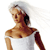 Pixelated image of a person with light skin tone wearing a white towel on their head and a white sleeveless top, standing against a plain white background.