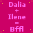 A static image with a bright pink background featuring repeated text in light purple and yellow dots scattered throughout.