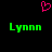 A static pixel art image with a black background, featuring two identical green text labels and one pink heart symbol above them.