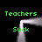 A 4-frame animated contact sheet showing a pixelated green text pattern around a white rectangular outline on black background, with repeated "Teachers" and "Suck" text in different positions across frames.